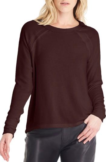 Women's Michael Stars Thumbhole Sleeve Top - Burgundy