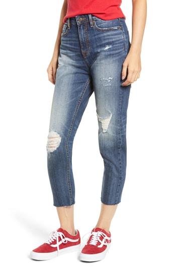 Women's Vigoss High Waist Ripped Mom Jeans - Blue