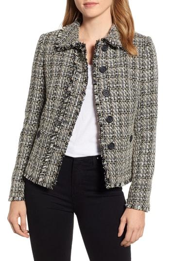 Women's Karl Lagerfeld Tweed Peter Pan Collar Jacket - Beige