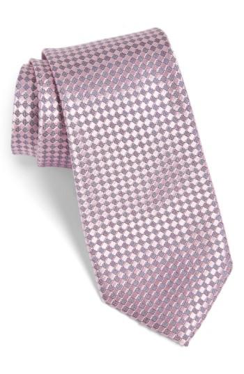 Men's Calibrate Artesia Check Silk Tie, Size - Pink