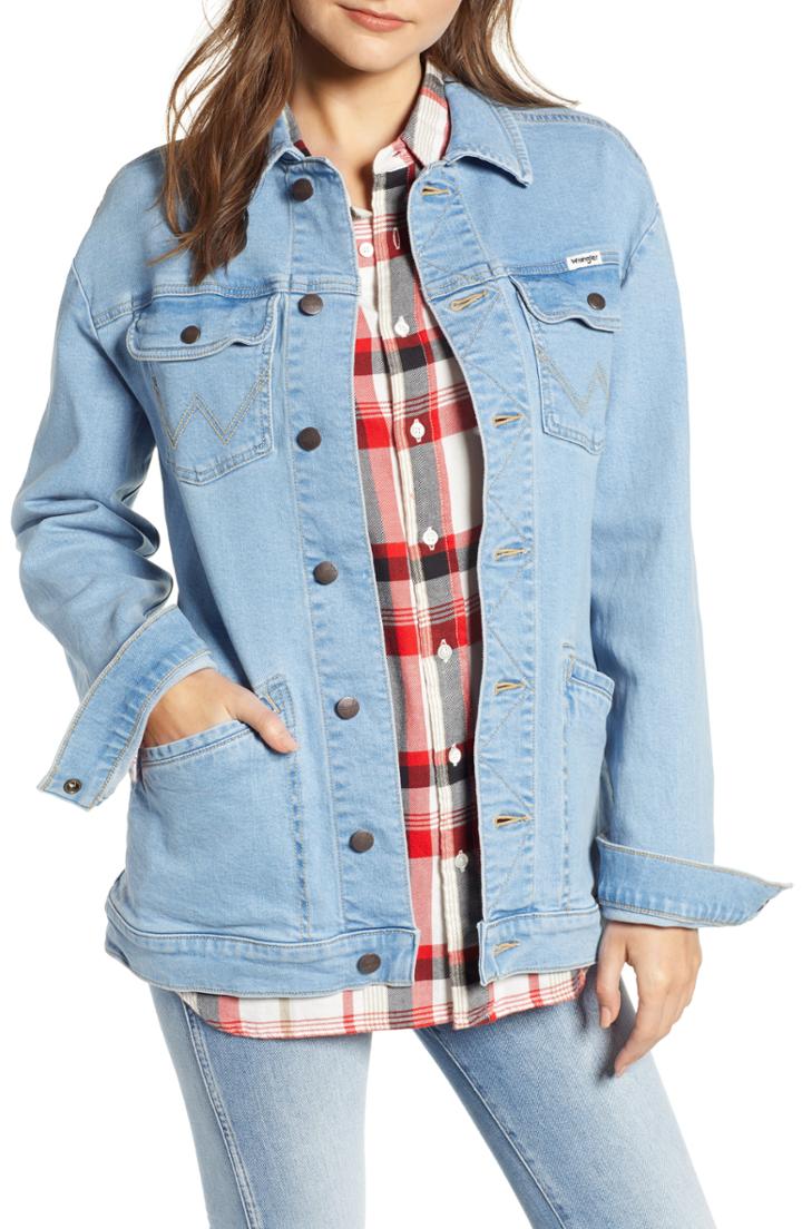Women's Wrangler Oversized Denim Jacket - Blue
