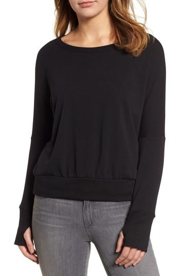 Women's Caslon Off-duty Drop Shoulder Sweatshirt - Black