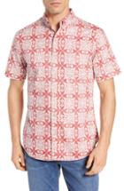 Men's Reyn Spooner Tailored Fit Christmas Quilt Sport Shirt, Size - Red