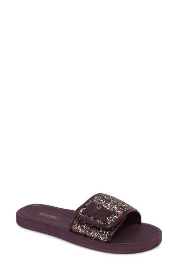 Women's Michael Michael Kors Mk Logo Slide M - Burgundy