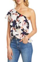Women's 1.state Floral Ruffle One-shoulder Blouse - White