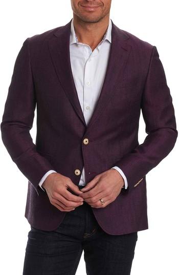 Men's Robert Graham On The Road Linen & Wool Jacket - Pink