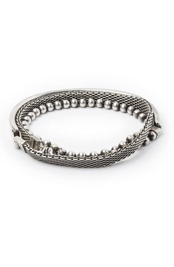 Men's Title Of Work Sterling Silver Wrap Bracelet