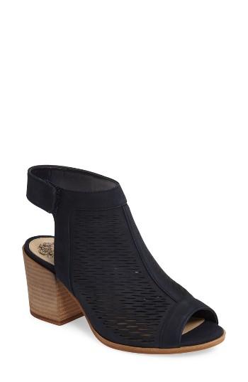 Women's Vince Camuto 'lavette' Perforated Peep Toe Bootie M - Blue