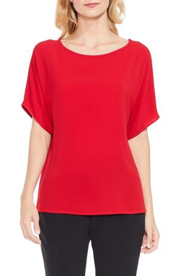 Women's Vince Camuto Mix Media Dolman Sleeve Top - Red