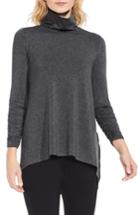 Women's Vince Camuto Ruched Sleeve Turtleneck - Grey