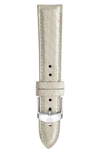 Women's Michele 16mm Snakeskin Leather Watch Strap