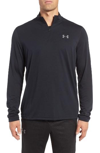 Men's Under Armour Threadborne Quarter-zip Performance Shirt, Size - Black