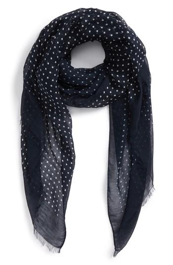 Men's Drakes Polka Dot Linen Scarf, Size - Blue