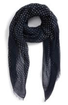Men's Drakes Polka Dot Linen Scarf, Size - Blue