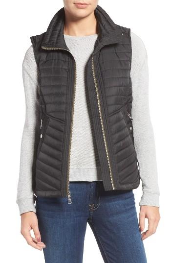 Women's Vince Camuto Contrast Trim Quilted Vest - Black