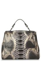Orciani Naponos Genuine Python Convertible Crossbody Satchel - Grey
