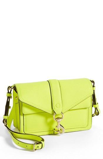 Rebecca Minkoff 'hudson - Moto Mini' Crossbody Bag Neon Yellow