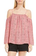 Women's Vince Camuto Print Cold Shoulder Blouse, Size - Coral