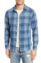 Men's Current/elliott Classic Fit Check Plaid Sport Shirt - Blue