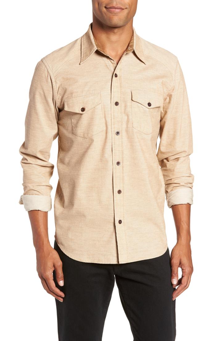 Men's Frye John Addison Engineer Shirt - Beige