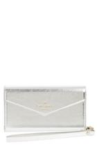Women's Kate Spade New York Iphone 7 Metallic Faux-leather Wristlet - Metallic