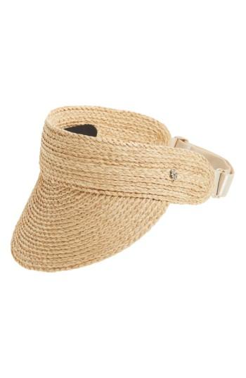 Women's Helen Kaminski Packable Raffia Visor - Beige