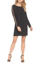 Women's Forest Lily Beaded Sleeve Shift Dress - Black