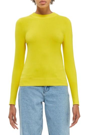 Women's Topshop Boutique Crew Knit Sweater Us (fits Like 0) - Yellow