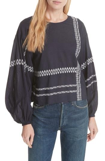 Women's Joie Isandro Embroidered Top - Blue