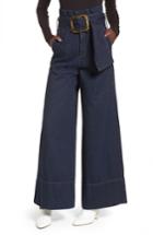 Women's Topshop Boutique Belted Paperbag Flared Jeans Us (fits Like 0-2) X - Blue