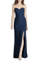 Women's After Six Strapless Crepe Trumpet Gown - Blue