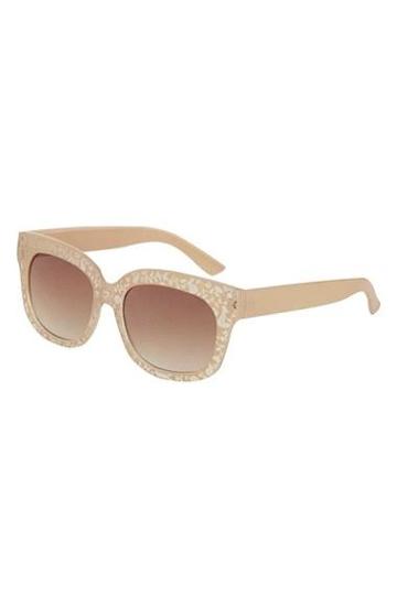 Topshop Laser Etched Sunglasses Nude