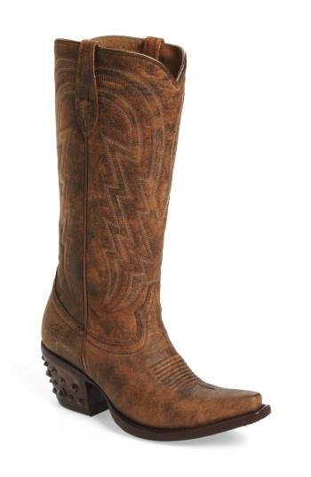 Women's Ariat Diamante Studded Heel Western Boot M - Brown