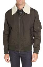 Men's Boss Cobra Aviator Jacket With Faux Fur Collar