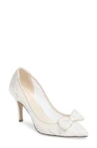 Women's Pink Paradox London Promise Pointy Toe Lace Pump M - Ivory