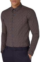 Men's Topman Muscle Fit Paisley Dot Sport Shirt - Blue