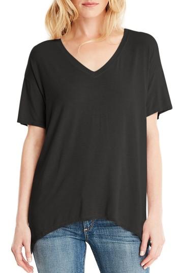 Women's Michael Stars V-neck Tee, Size - Black