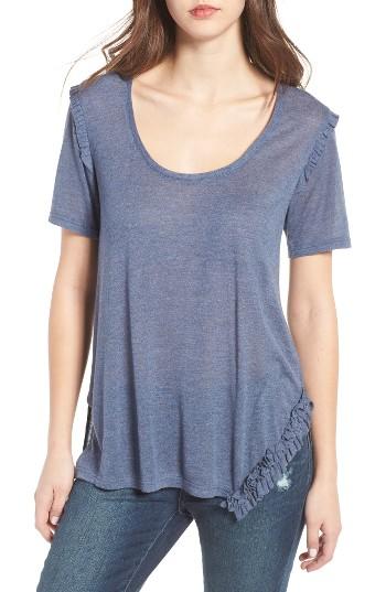 Women's Hinge Ruffle Tee, Size - Blue