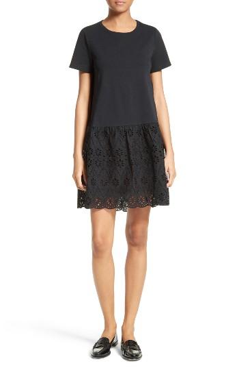 Women's Kate Spade New York Eyelet Flounce Knit Shift Dress