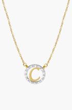 Women's Jane Basch Designs Diamond Pave Initial Pendant Necklace