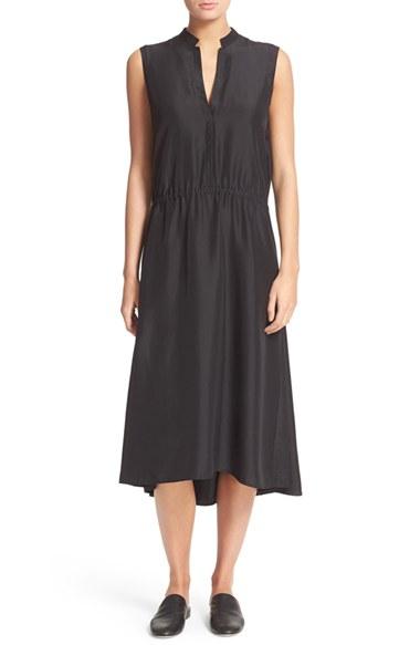 Women's Vince Tie Waist Silk Midi Dress