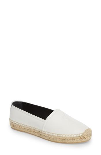Women's Saint Laurent Logo Espadrille Flat Us / 34eu - White