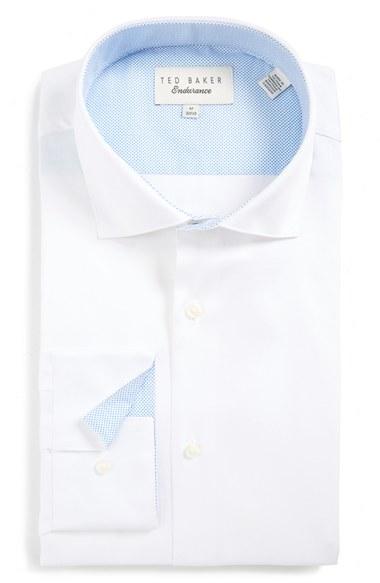 Men's Ted Baker London Rosest Trim Fit Solid Stretch Dress Shirt