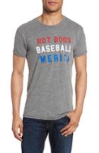 Men's Retro Brand Hot Dogs, Baseball & 'merica T-shirt - Grey