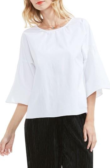 Women's Vince Camuto Bell Sleeve Poplin Blouse - White