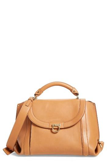 Salvatore Ferragamo Medium Suzanna Leather Satchel - Brown