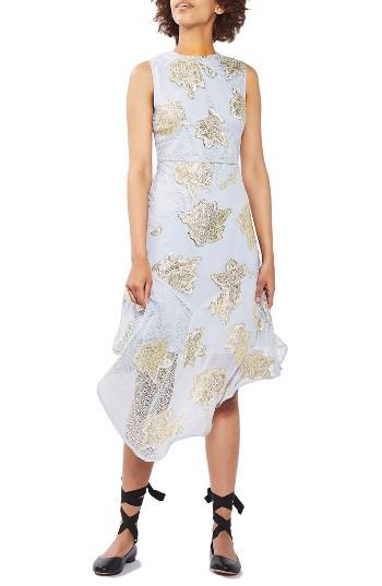 Women's Topshop Asymmetrical Hem Midi Dress Us (fits Like 0) - Purple