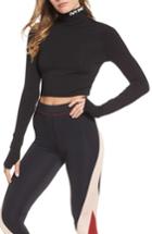 Women's Ivy Park Logo Funnel Neck Backless Crop Top - Black