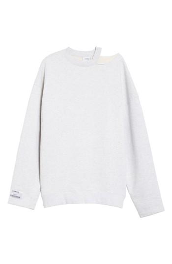 Women's Vetements Shoulder Cutout Sweater - Grey