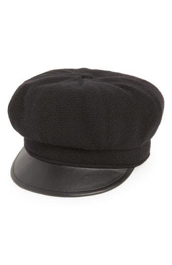 Women's Eric Javits Carnaby Packable Baker Boy Cap - Black